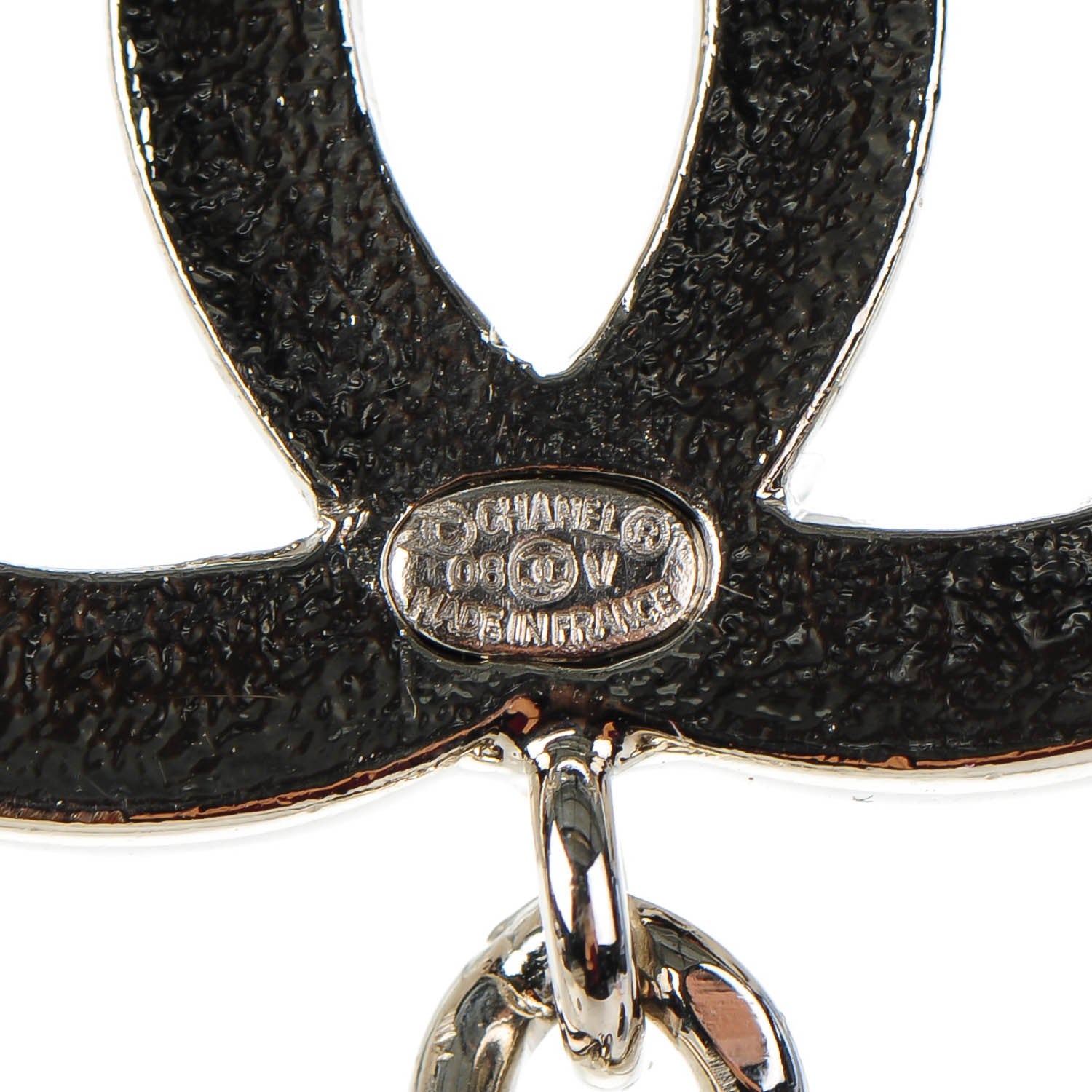 Chanel Enamel CC Adjustable Belt Silver White 3 of 4