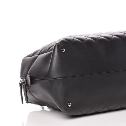 Chanel Calfskin Quilted Feather Weight Bowling Bag Black 5 of 19