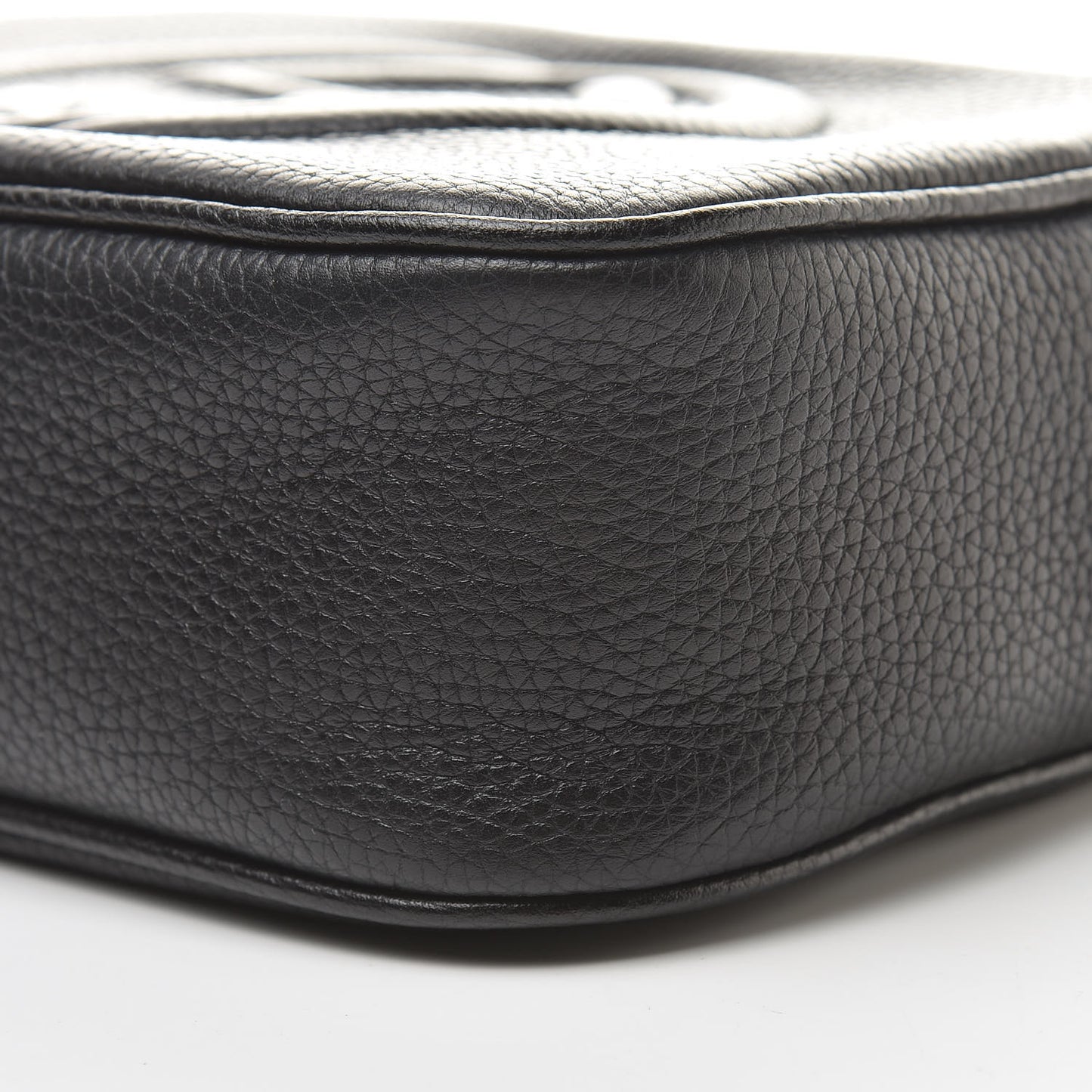 Pebbled Calfskin Small Soho Disco Bag Black