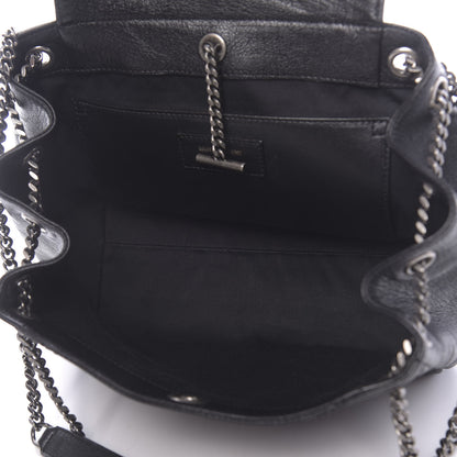 Saint Laurent Pebbled Lambskin Chevron Monogram Small Nolita Black 5 of 10