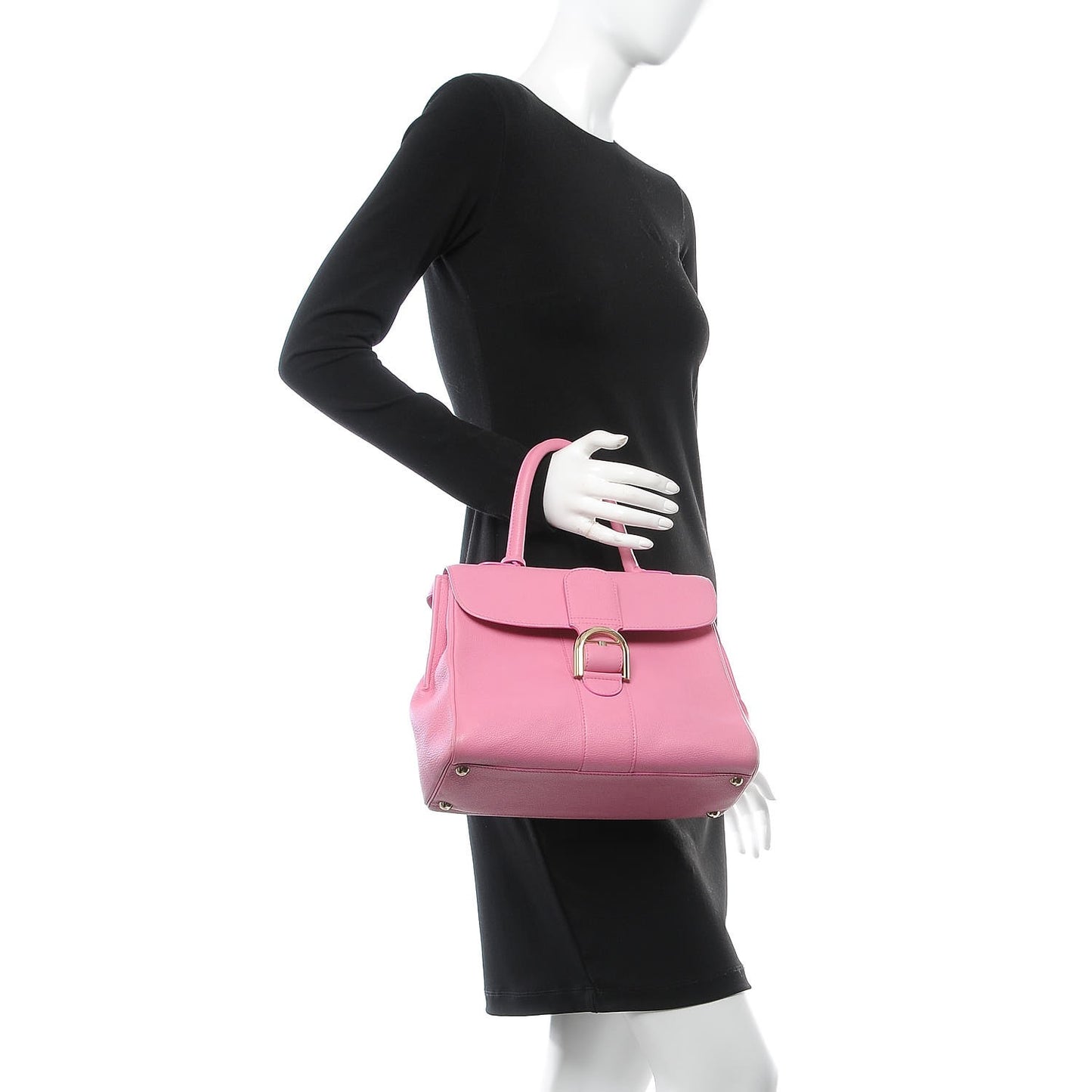 Grained Calfskin MM Brillant Satchel Pink