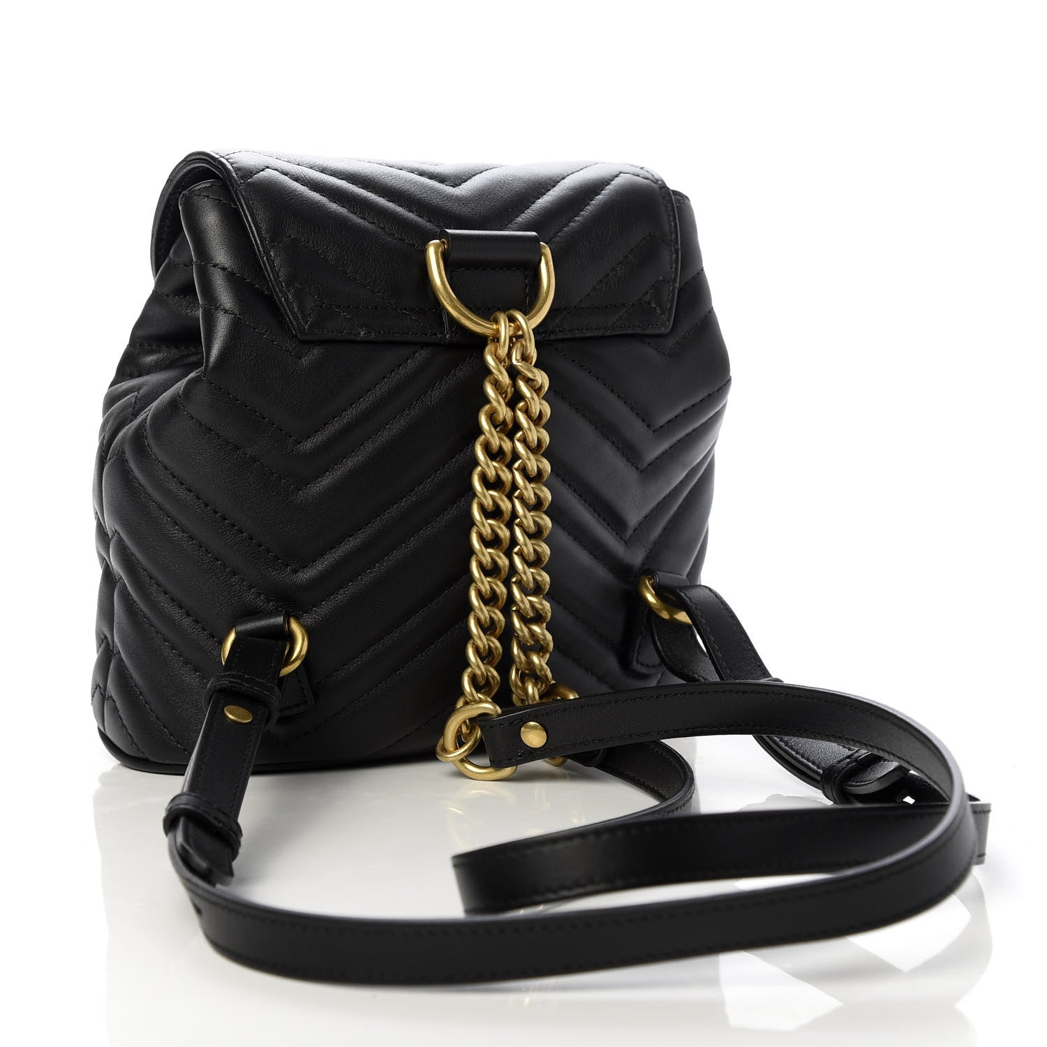 Gucci Calfskin Matelasse GG Marmont Flap Backpack Black 2 of 9