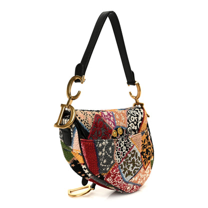 Christian Dior Canvas Embroidered Peace and Love Medium Saddle Bag Multicolor 1 of 10
