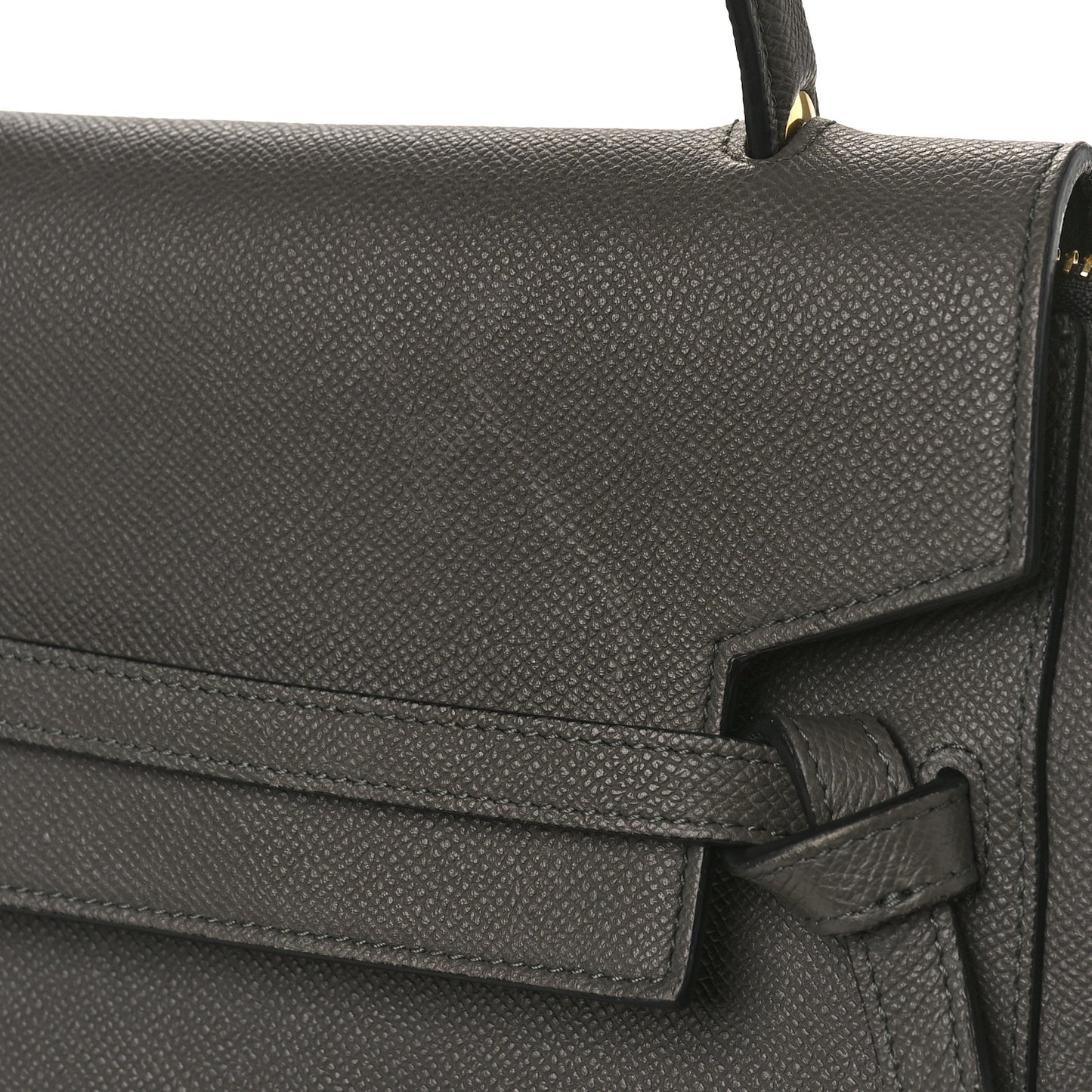 Grained Calfskin Micro Belt Bag Grey