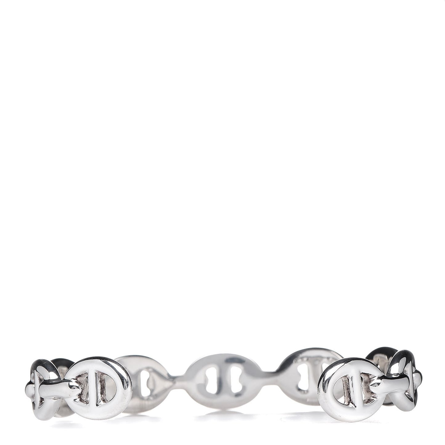 Sterling Silver MM Chaine d'Ancre Enchainee Cuff Bracelet SH