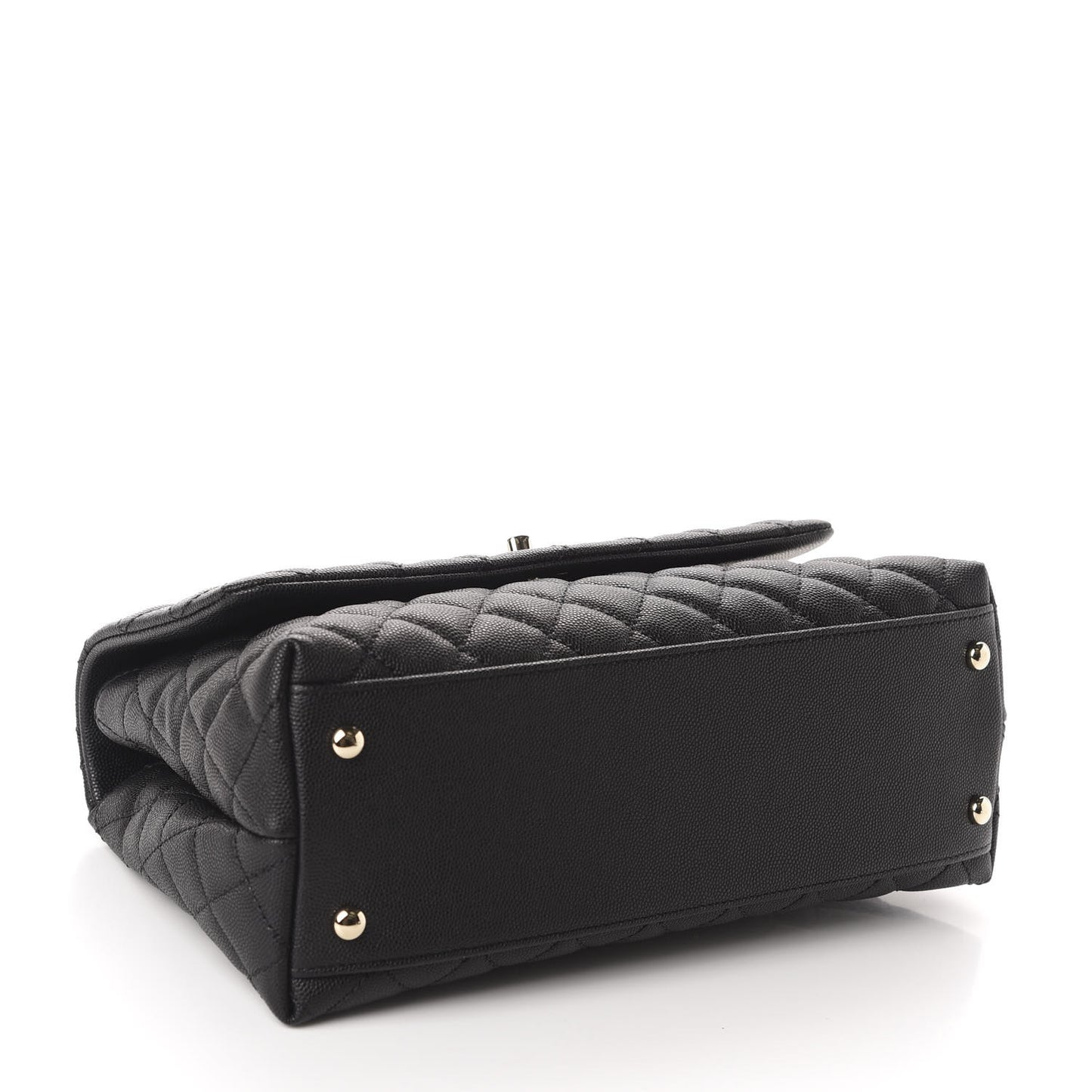Caviar Quilted Small Coco Handle Flap Black