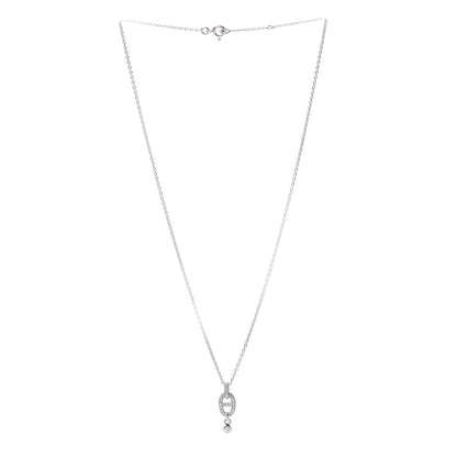 Hermes 18K White Gold Diamond PM Chaine d'Ancre Enchainee Necklace 3 of 6
