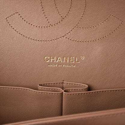 Chanel Lambskin Quilted Jumbo Double Flap Dark Beige 7 of 10