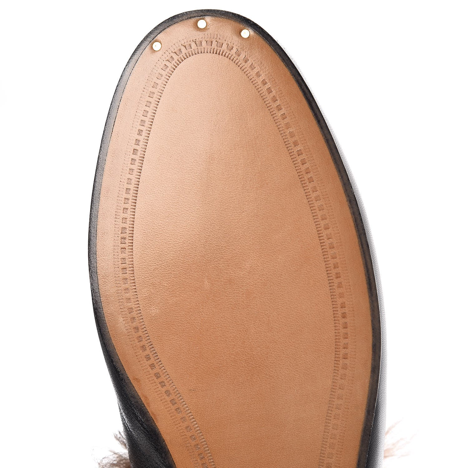 Gucci Malaga Kid Fur Womens Jordaan Loafers 37 Black Natural 7 of 9