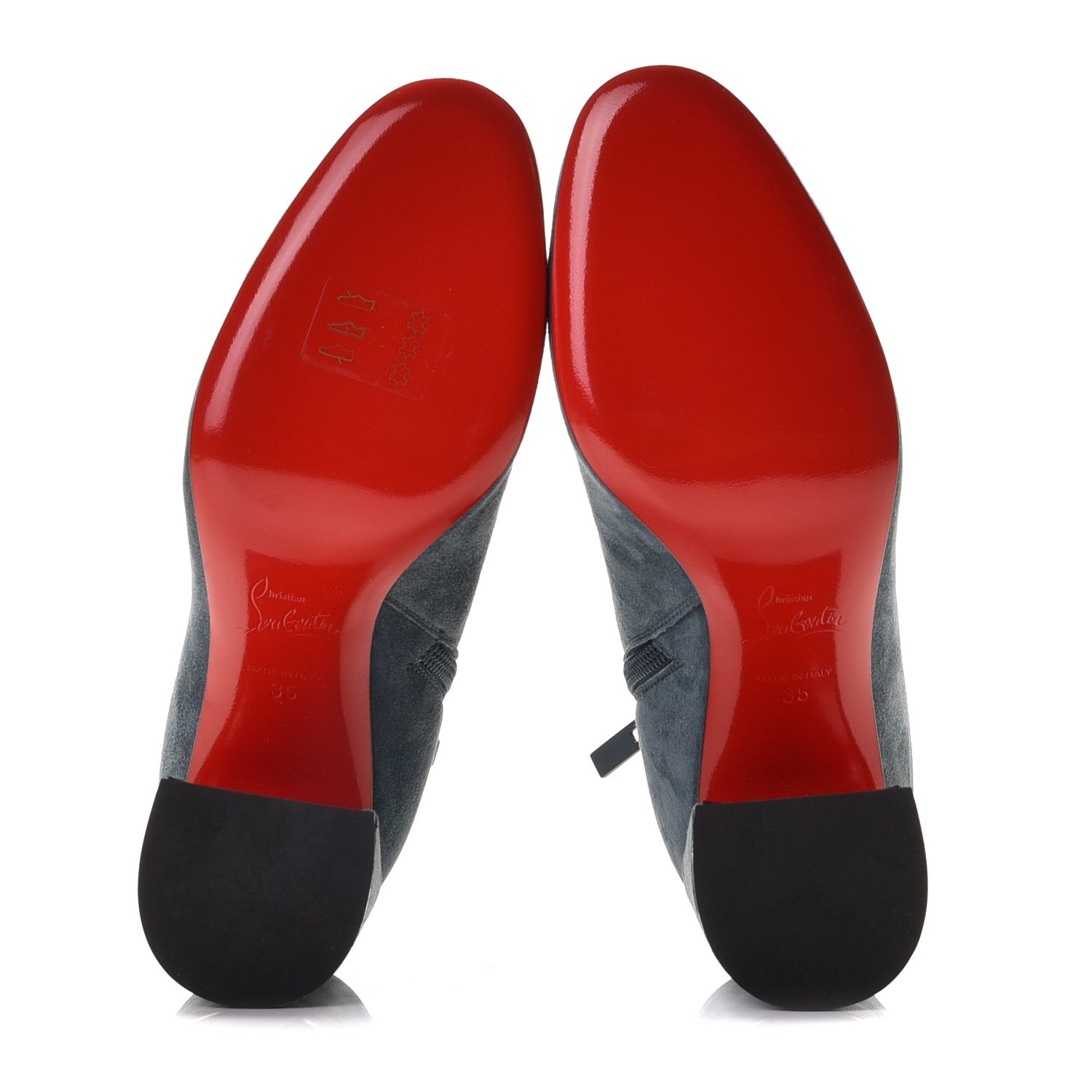 Christian Louboutin Veau Velours Turela 85 Ankle Boots 35 Tempete 6 of 11