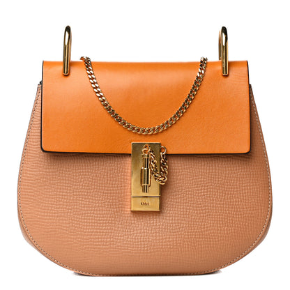 Chloe Grained Calfskin Lambskin Bi-Color Drew Shoulder Bag Wet Sand Sunflower 1 of 19