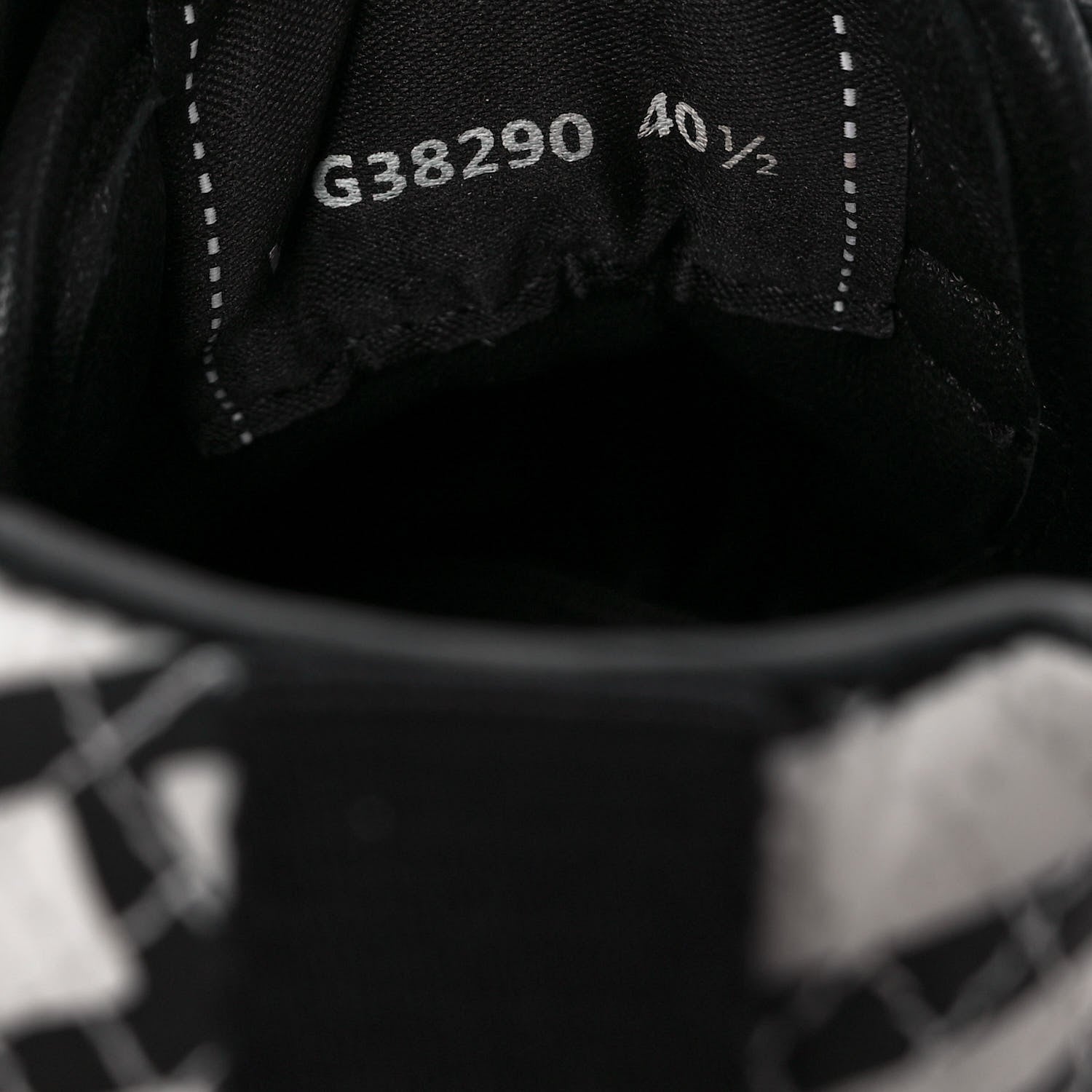 Chanel Nylon Suede Calfskin Printed Sneakers 40.5 White Black 8 of 8