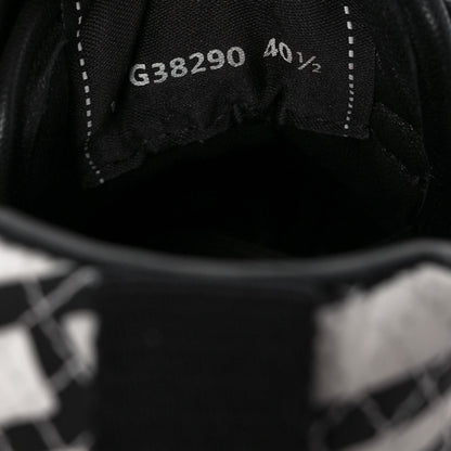 Chanel Nylon Suede Calfskin Printed Sneakers 40.5 White Black 8 of 8