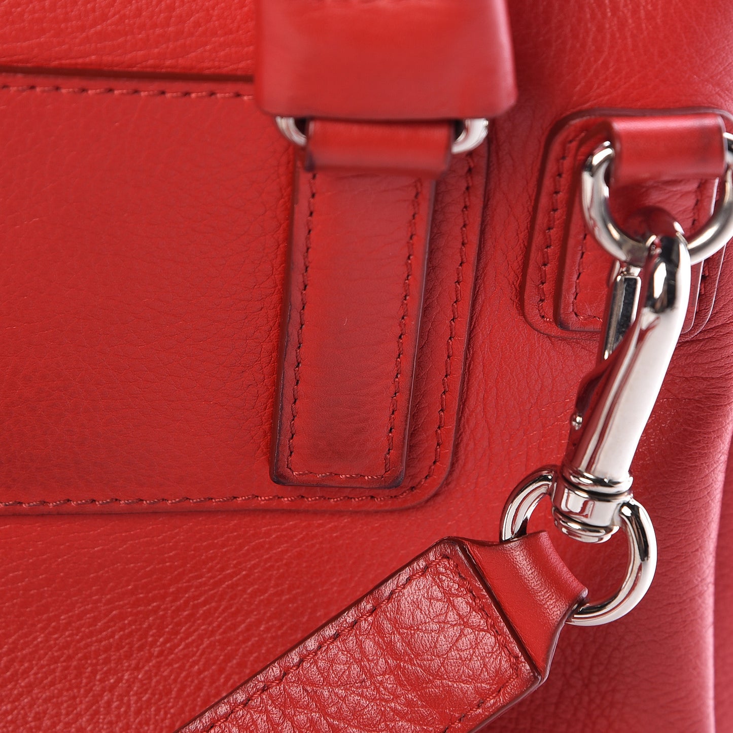 Waxy Grained Calfskin Mini Pandora Pure Flap Bag Medium Red