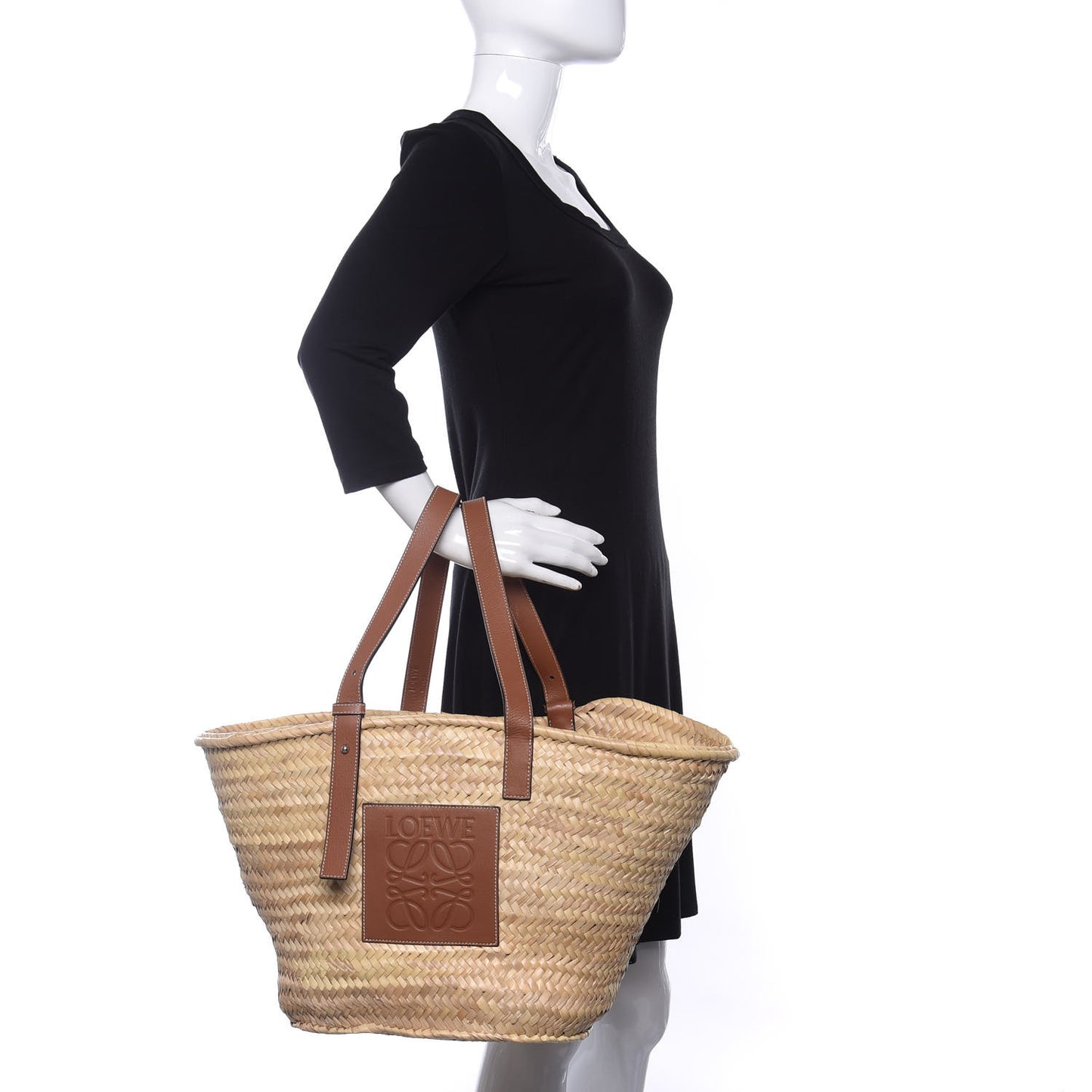 Raffia Medium Basket Tote Bag Natural Tan