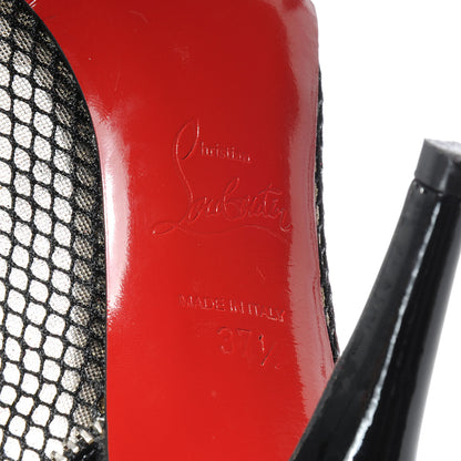 Christian Louboutin Patent Shawnita 85 Peep Toe Heels 37.5 Black 6 of 6