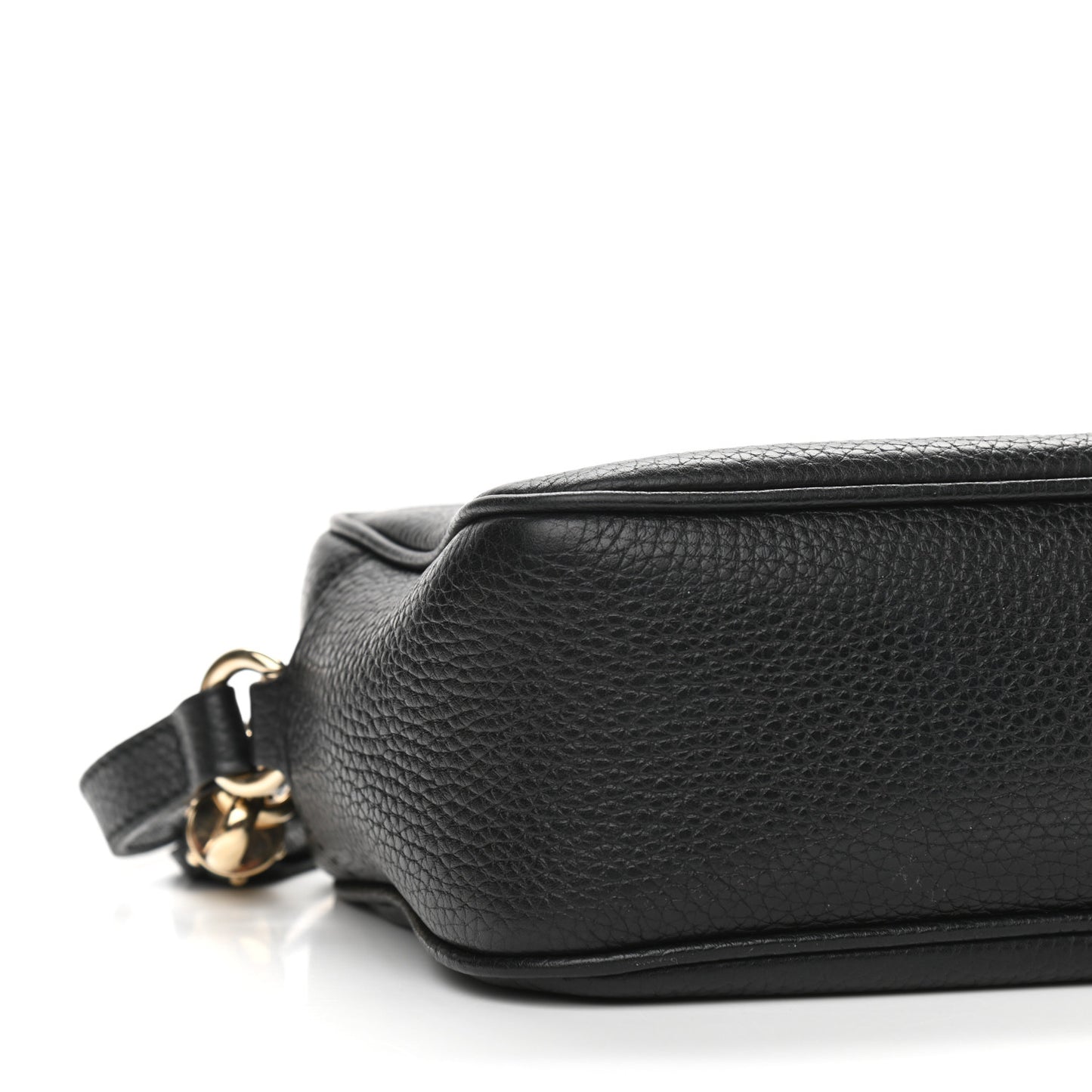 Pebbled Calfskin Small Soho Disco Bag Black