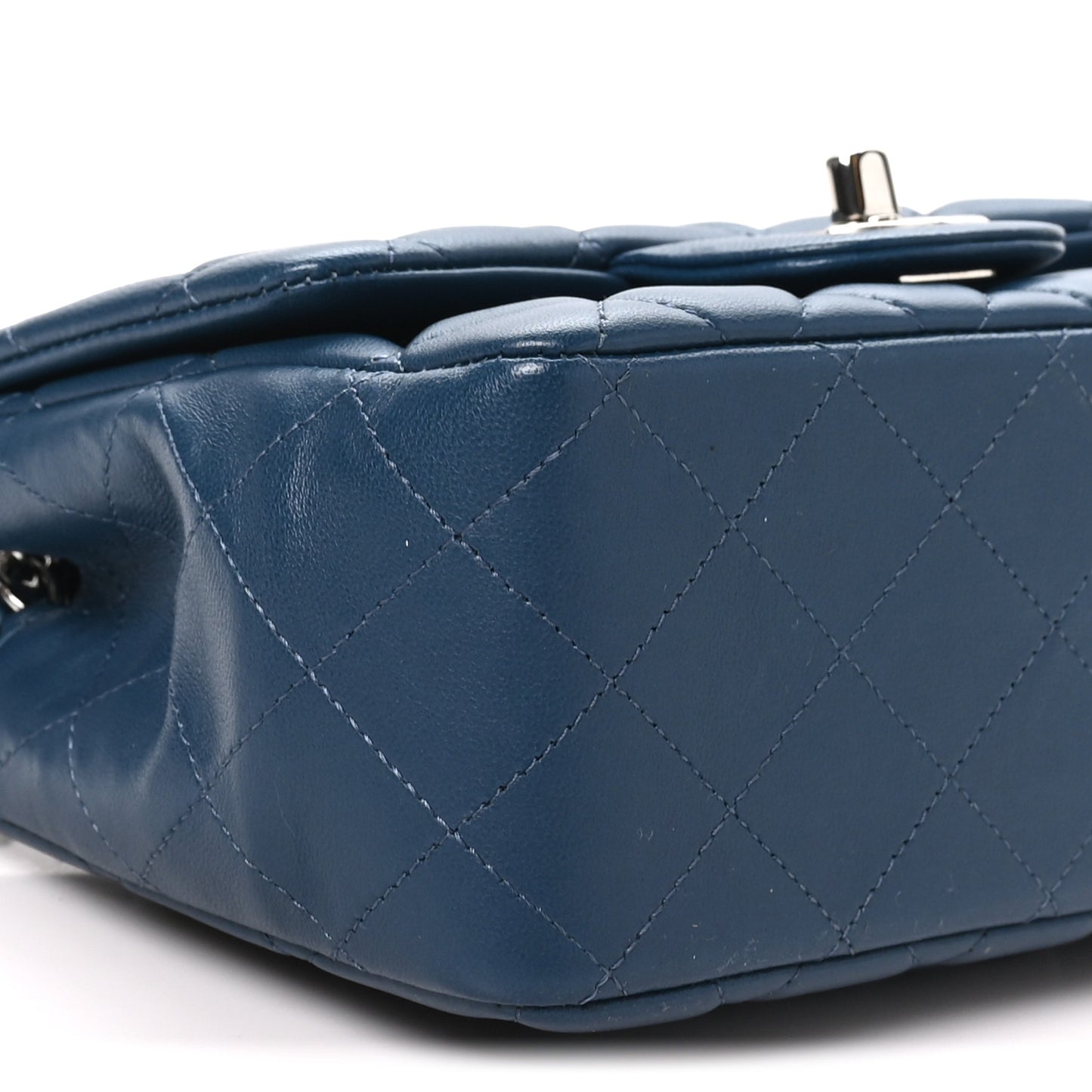 Lambskin Quilted Mini Square Flap Navy