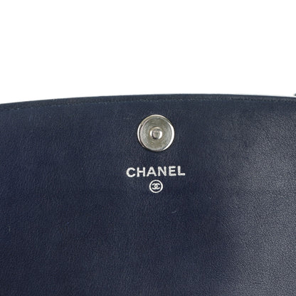 Chanel Patent Embossed CC Wallet On Chain WOC Blue 6 of 8
