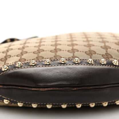 Gucci Monogram Web Studded Pelham Shoulder Bag Dark Brown 9 of 10