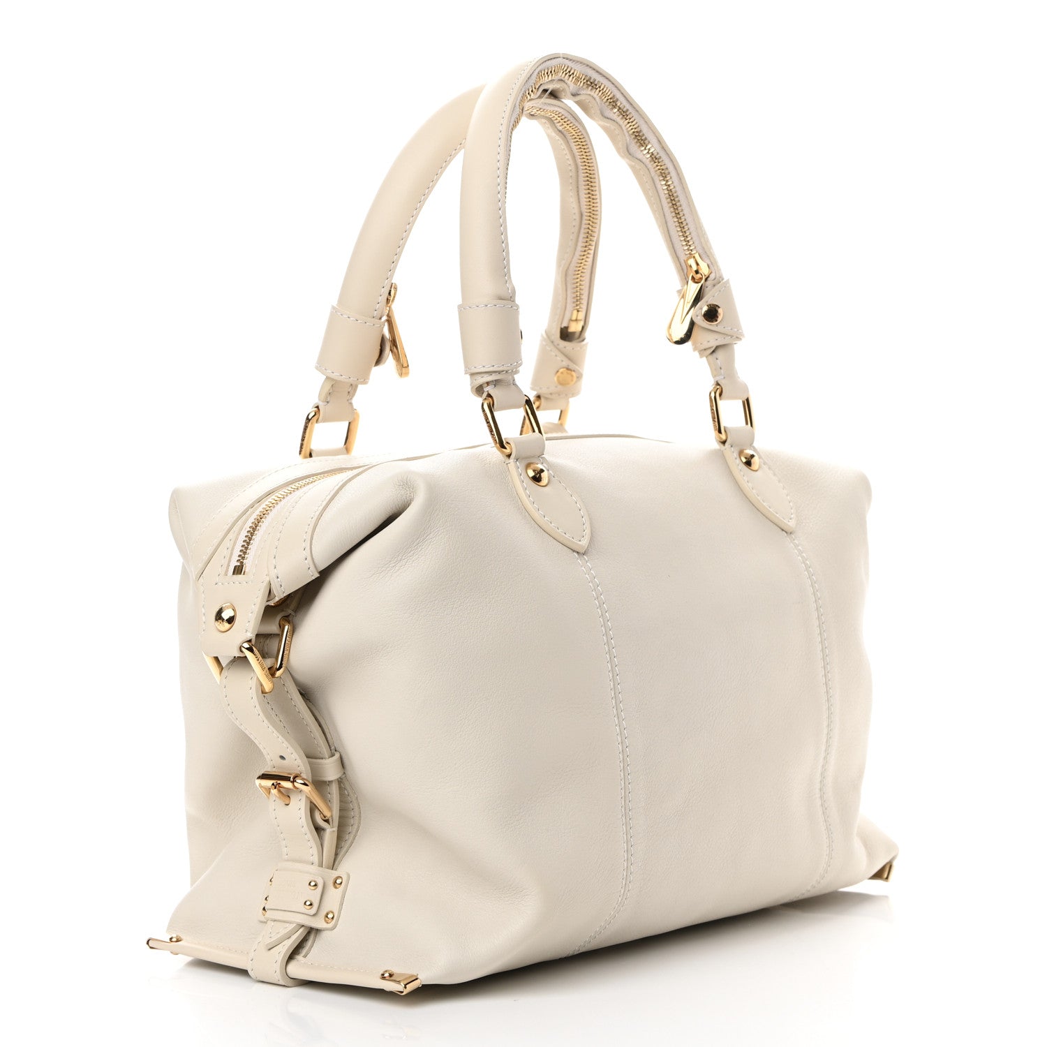 Louis Vuitton Calfskin Sac Louis White 3 of 9