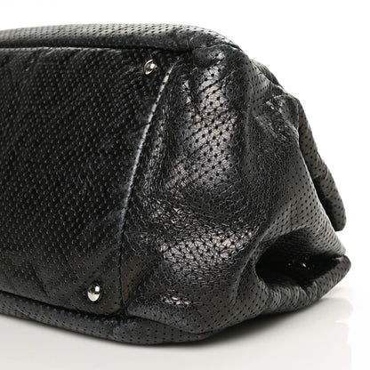 Chanel Metallic Calfskin Perforated Large Drill Accordion Flap Black 11 of 11