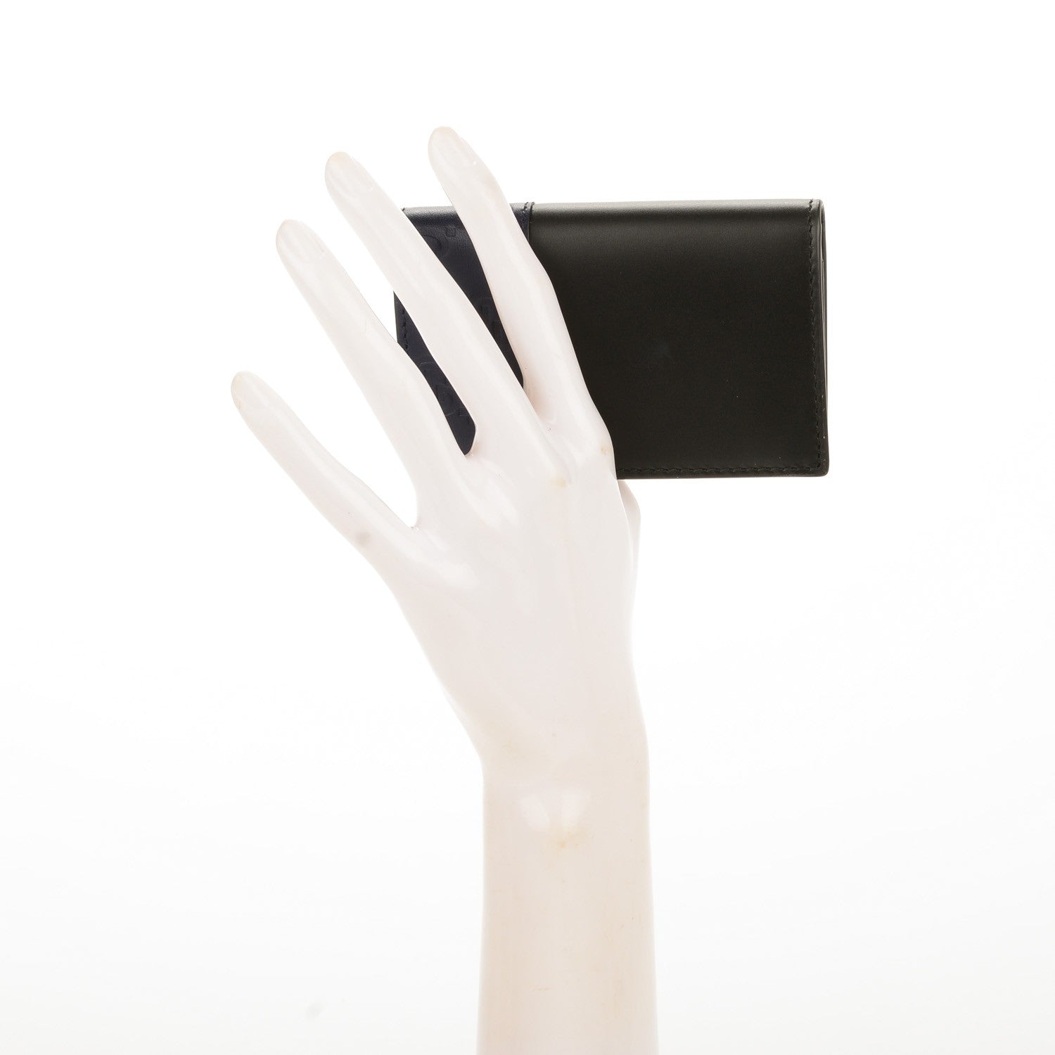 Gucci Guccissima Bi-Fold Card Case Black Blue 2 of 7