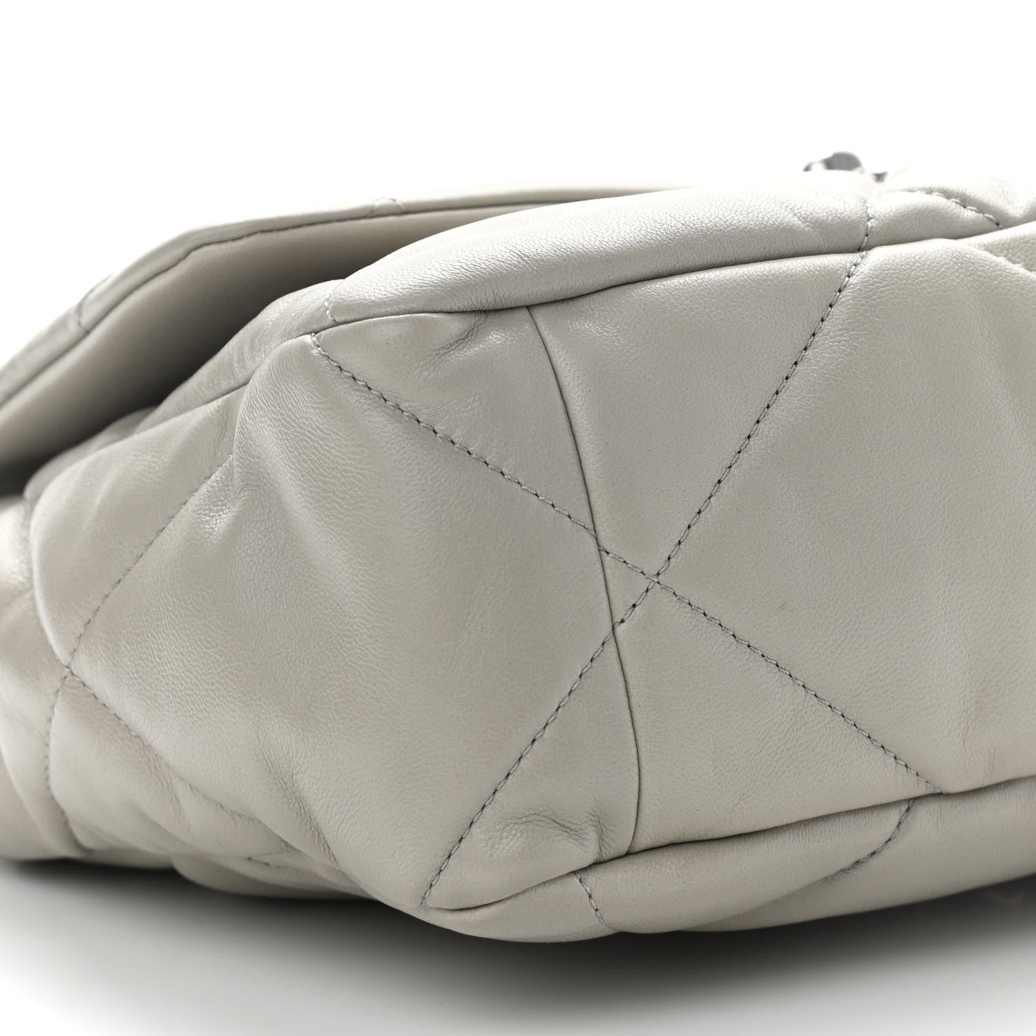 Chanel Lambskin Quilted Large Chanel 19 Flap Light Grey 8 of 10