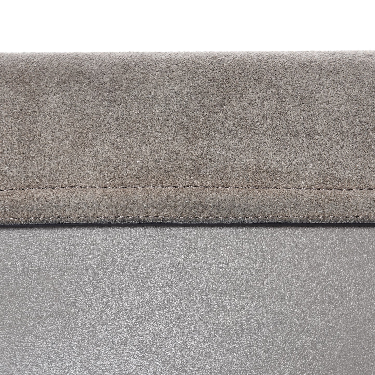 Suede Calfskin Faye Clutch Motty Grey