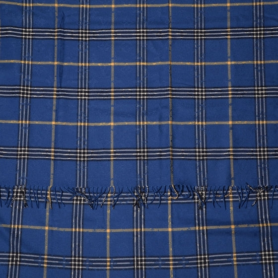 Wool Plaid Masai Tartan Rug Shawl Blue