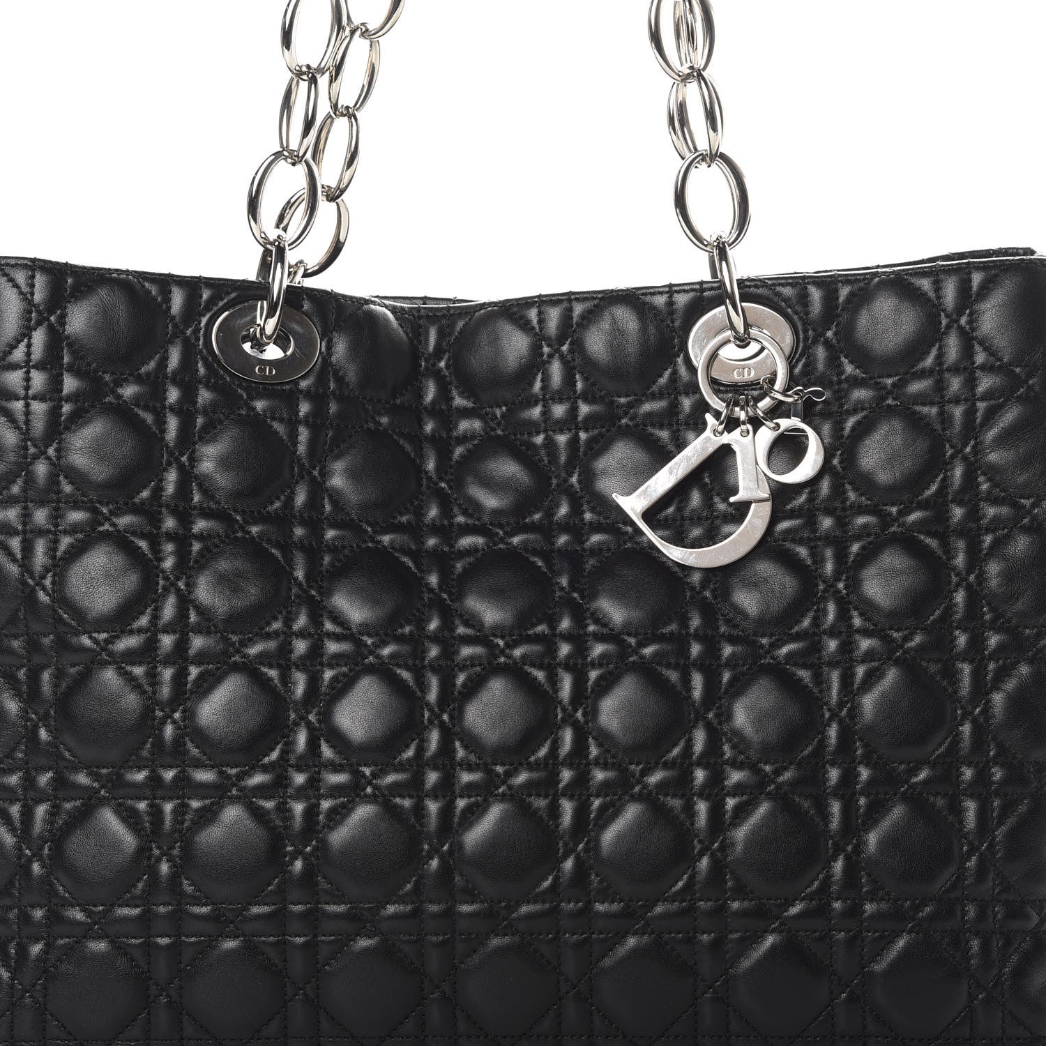 Christian Dior Lambskin Cannage Large Dior Soft Shopping Tote Black 8 of 15