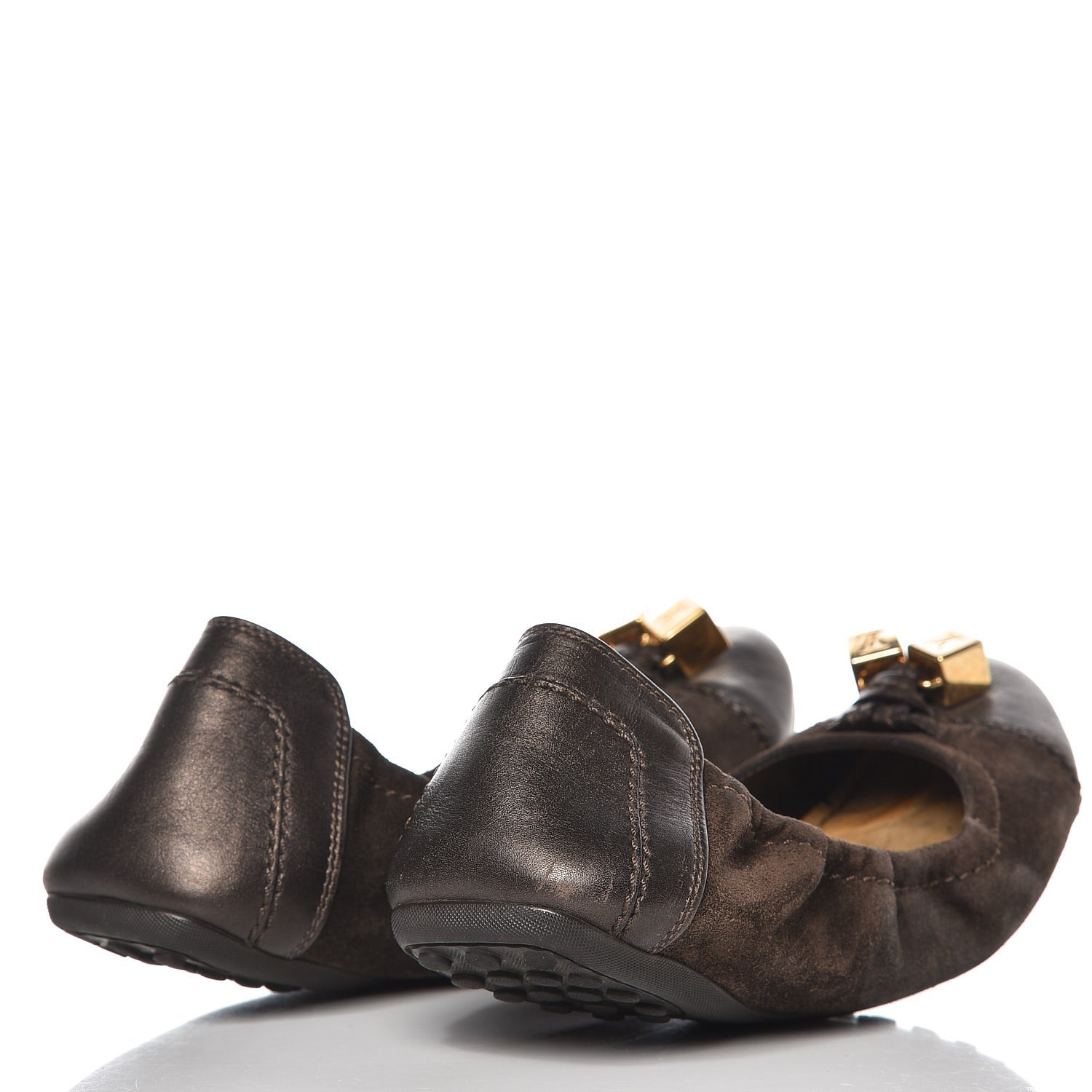 Louis Vuitton Suede Lovely Ballet Flats 37 Brown 5 of 10