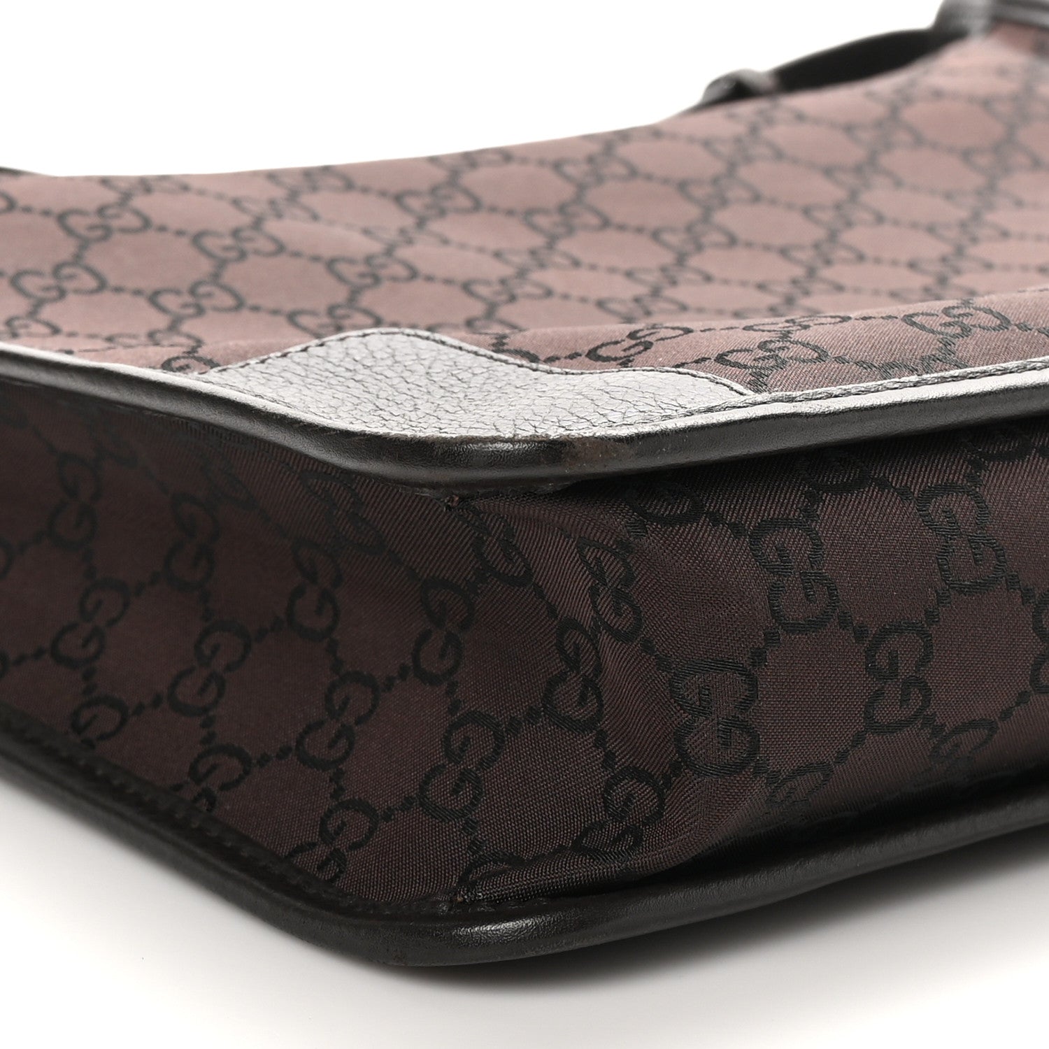Gucci Nylon Monogram Shoulder Bag  Dark Brown 9 of 11