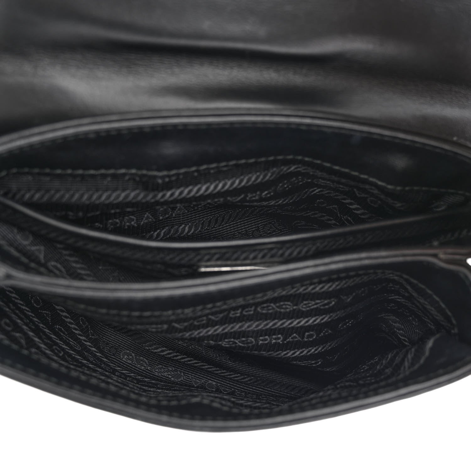 Prada Saffiano Chain Shoulder Bag Black 4 of 12