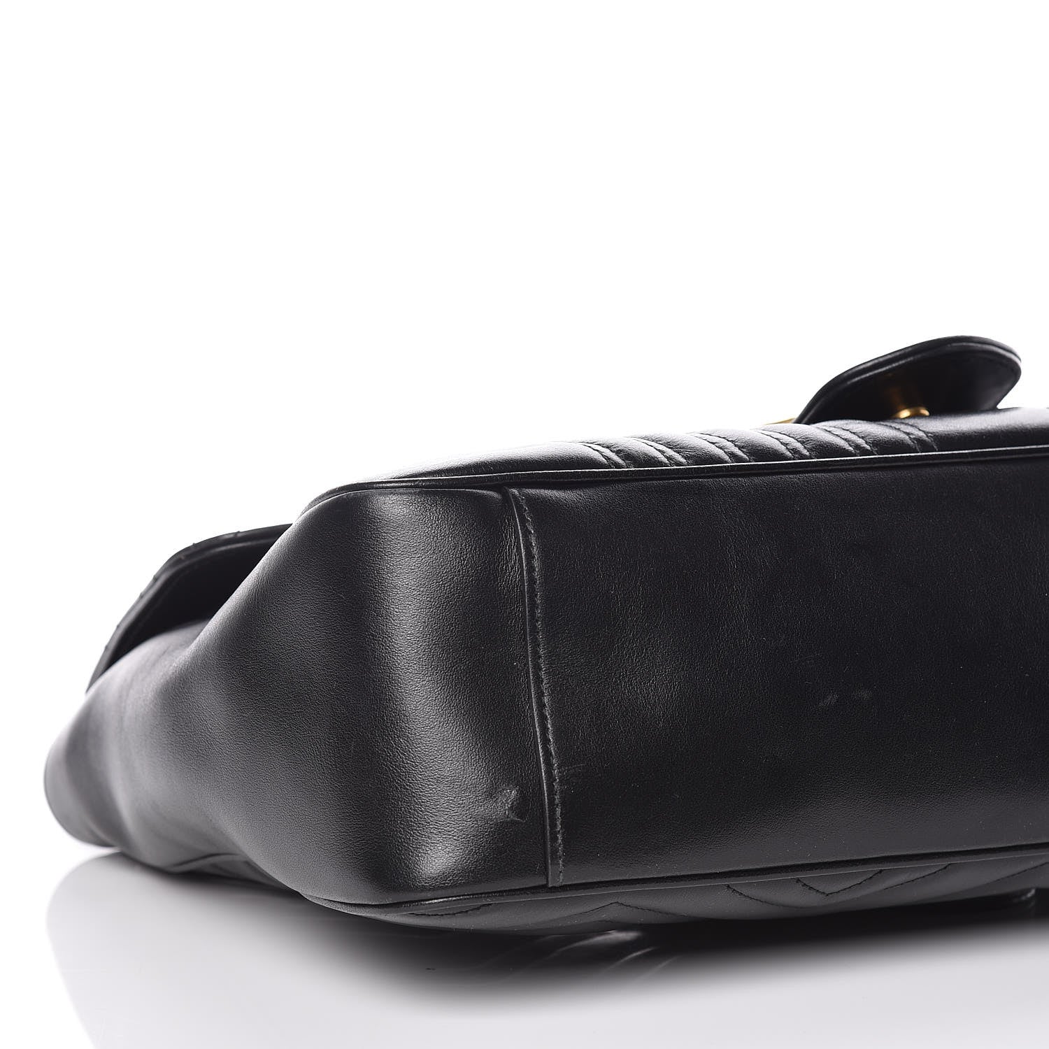 Gucci Calfskin Matelasse Large GG Marmont Shoulder Bag Black 5 of 11