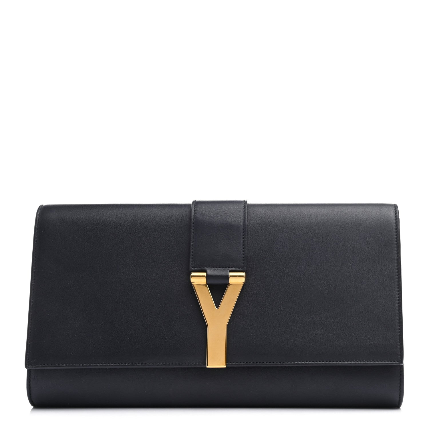 Saint Laurent Calfskin Classic Y Ligne Clutch Navy 1 of 8