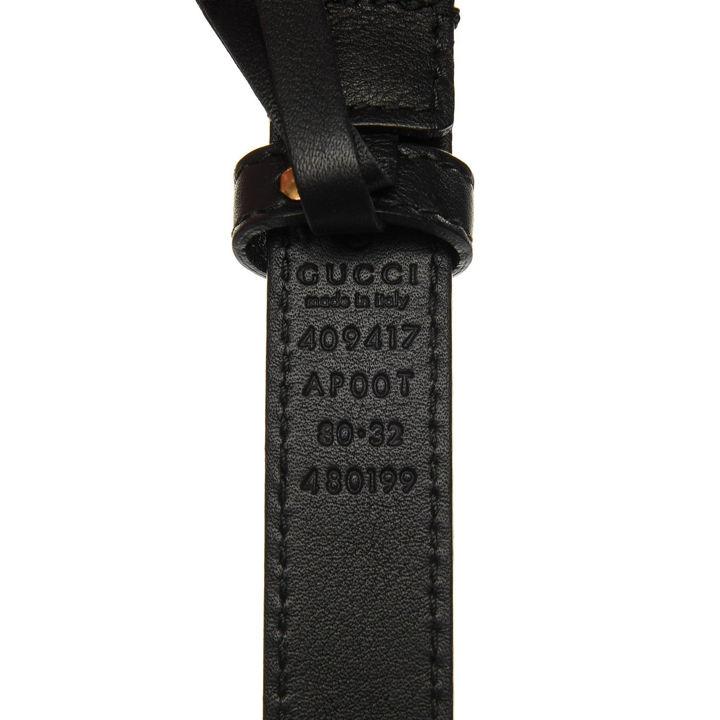 Calfskin Double G 20mm Belt 80 32 Black