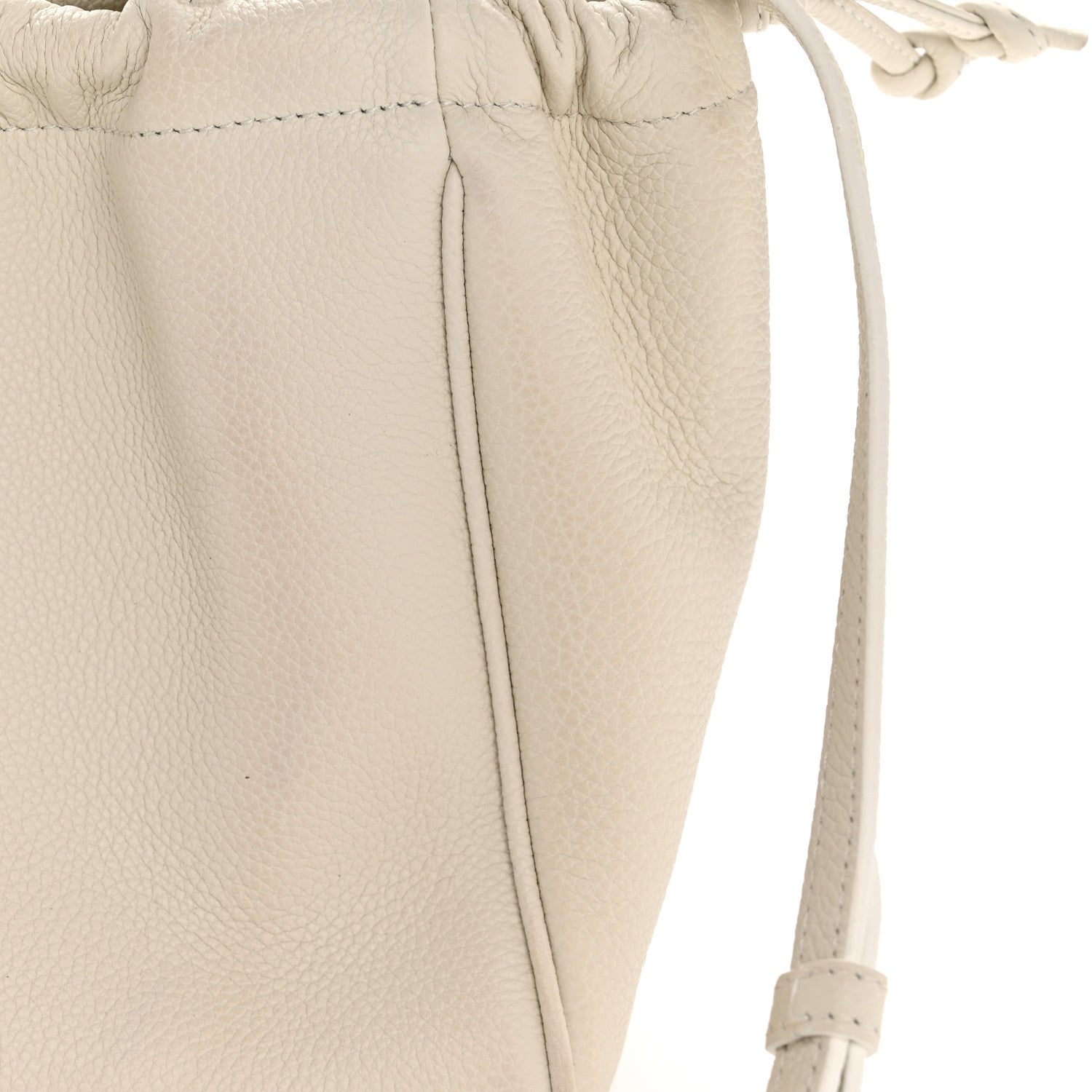 Celine Calfskin Cuir Small Triomphe Cabas Drawstring White 1771562