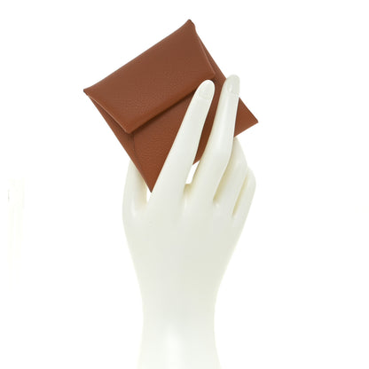Hermes Evercolor Bastia Verso Coin Purse Gold Beige De Weimar 2 of 10