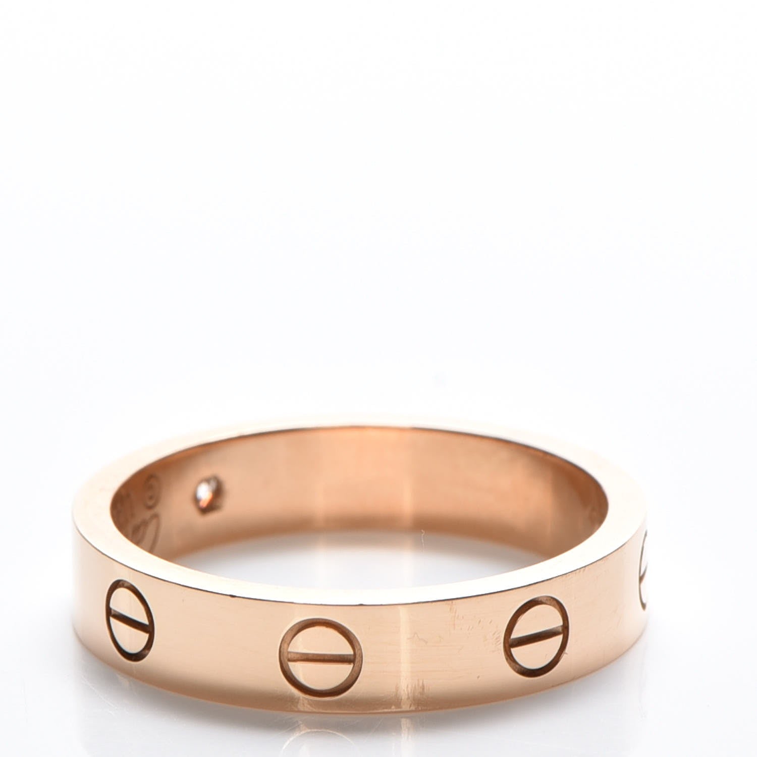 Cartier 18K Pink Gold Diamond 4mm LOVE Ring 54 7 3 of 6