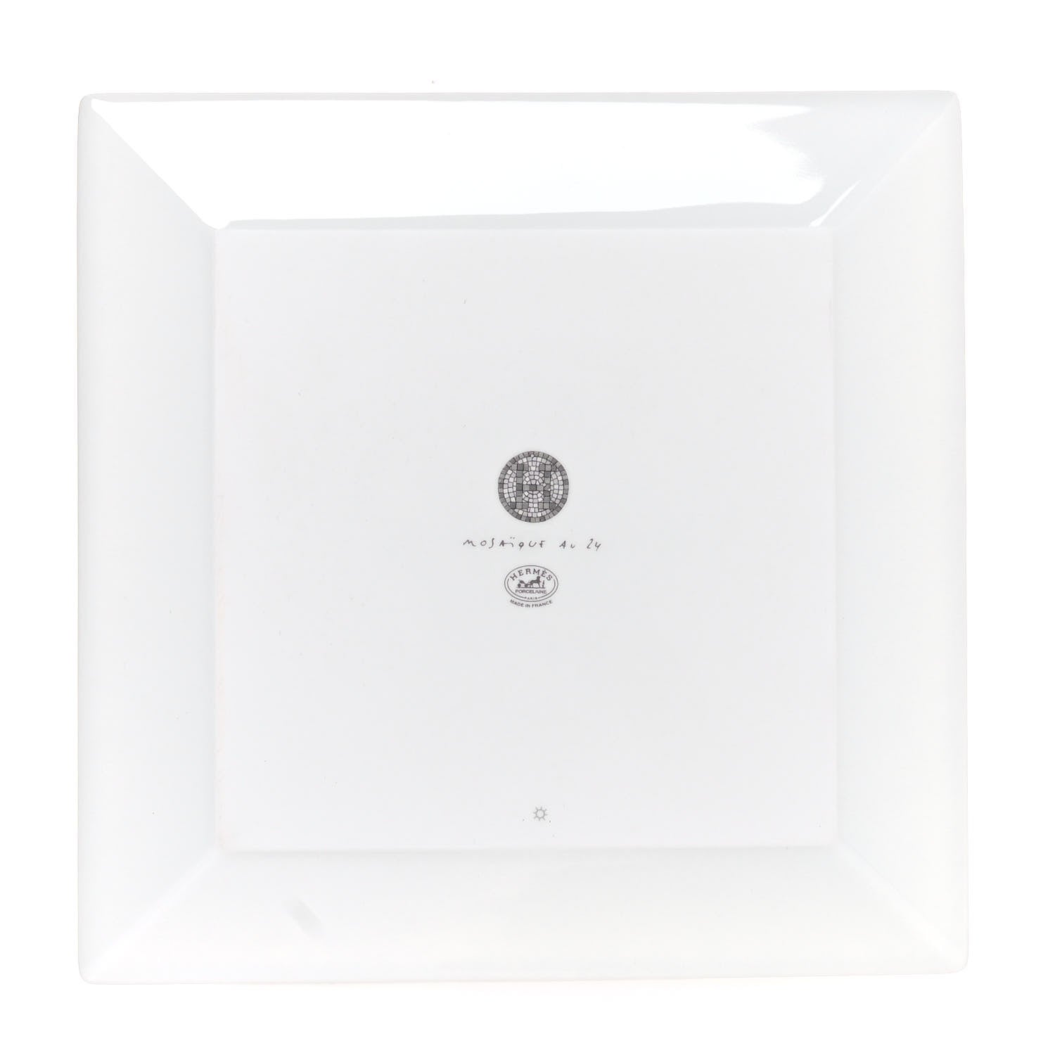 Hermes Porcelain Mosaique Au 24 Platinum Square Plate N°3 3 of 6