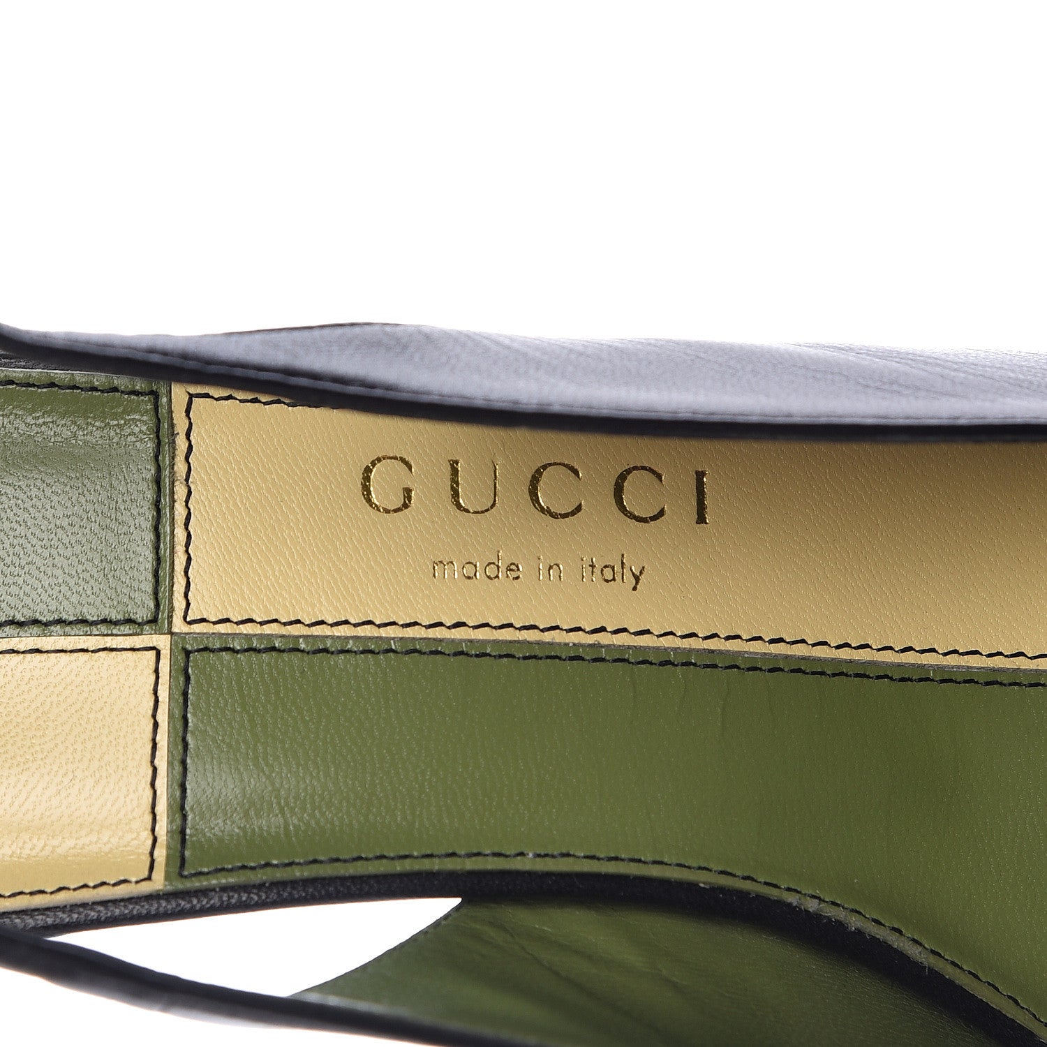 Gucci Malaga Kid Half Moon GG Square Toe Slingback Pumps 37 Black 6 of 8