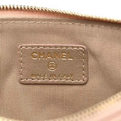 Chanel Iridescent Crumpled Calfskin Trio Cosmetic Case Blue Pink Ivory 9 of 11