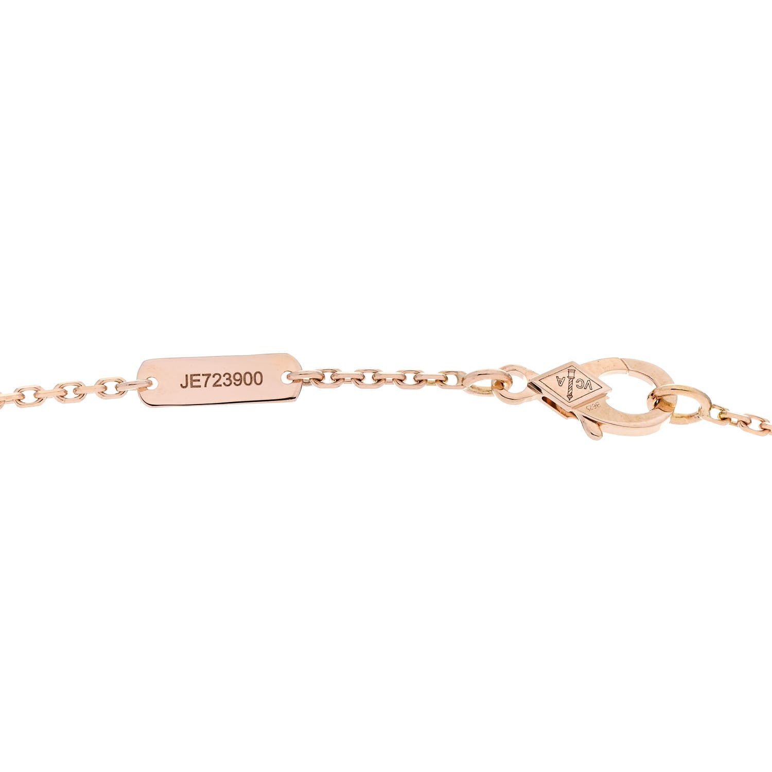Van Cleef & Arpels 18K Rose Gold Diamond Black Onyx Vintage Alhambra Pendant Necklace 5 of 6