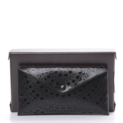 Alaia Calfskin Laser Cut Envelope Clutch Black 10 of 10