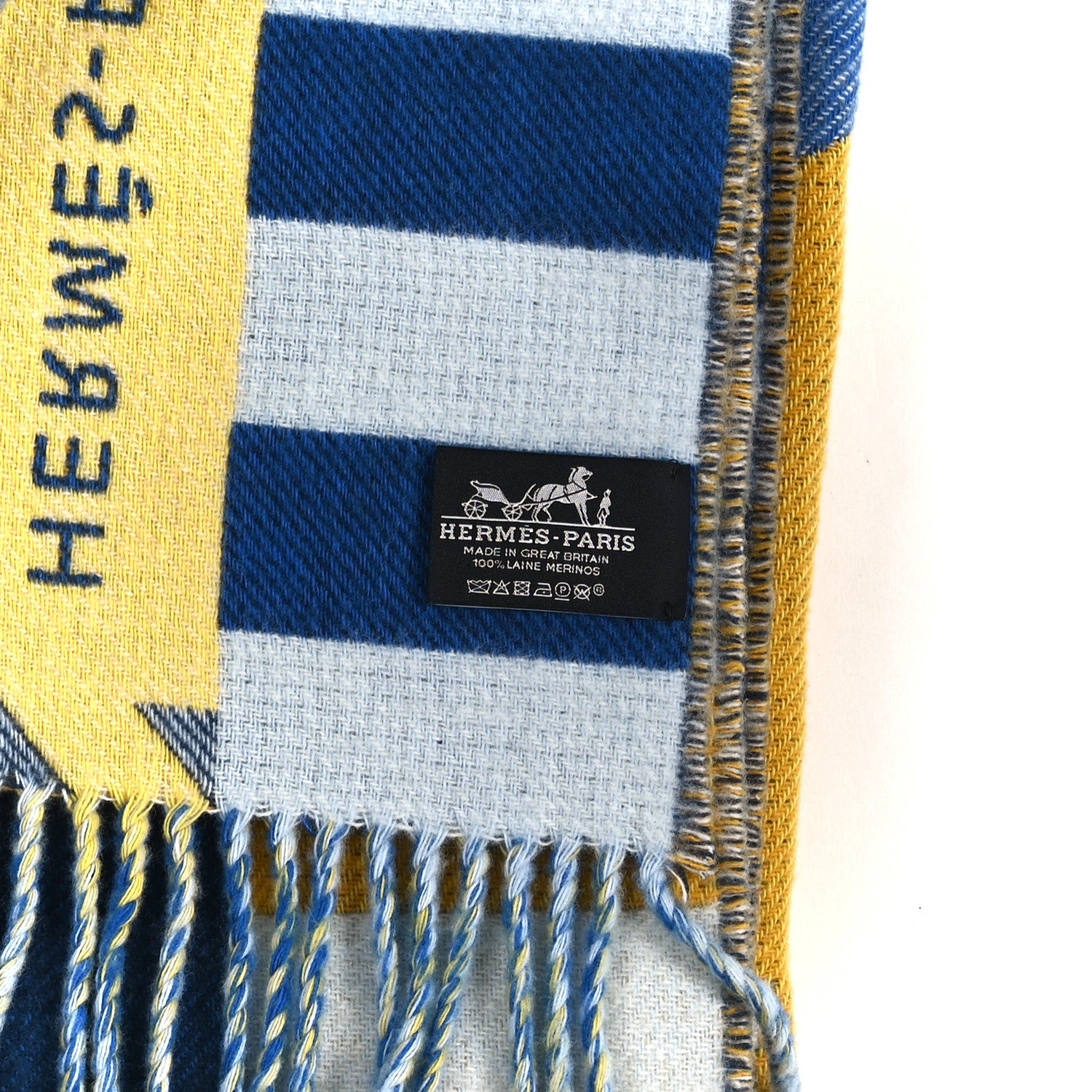 Hermes Wool Cashmere Optimist 24 Blanket Jaune D'or 3 of 3