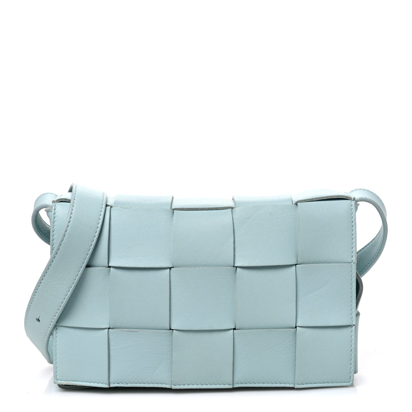 Lambskin Maxi Intrecciato Cassette Crossbody Bag Ice