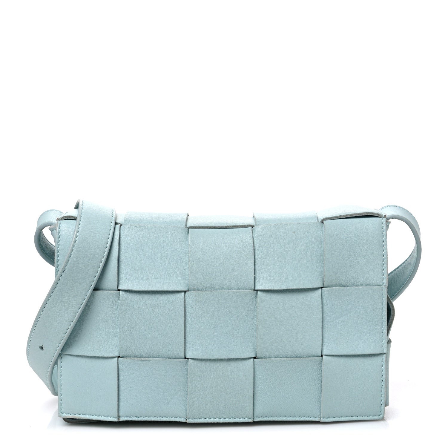 Bottega Veneta Lambskin Maxi Intrecciato Cassette Crossbody Bag Ice 1 of 11