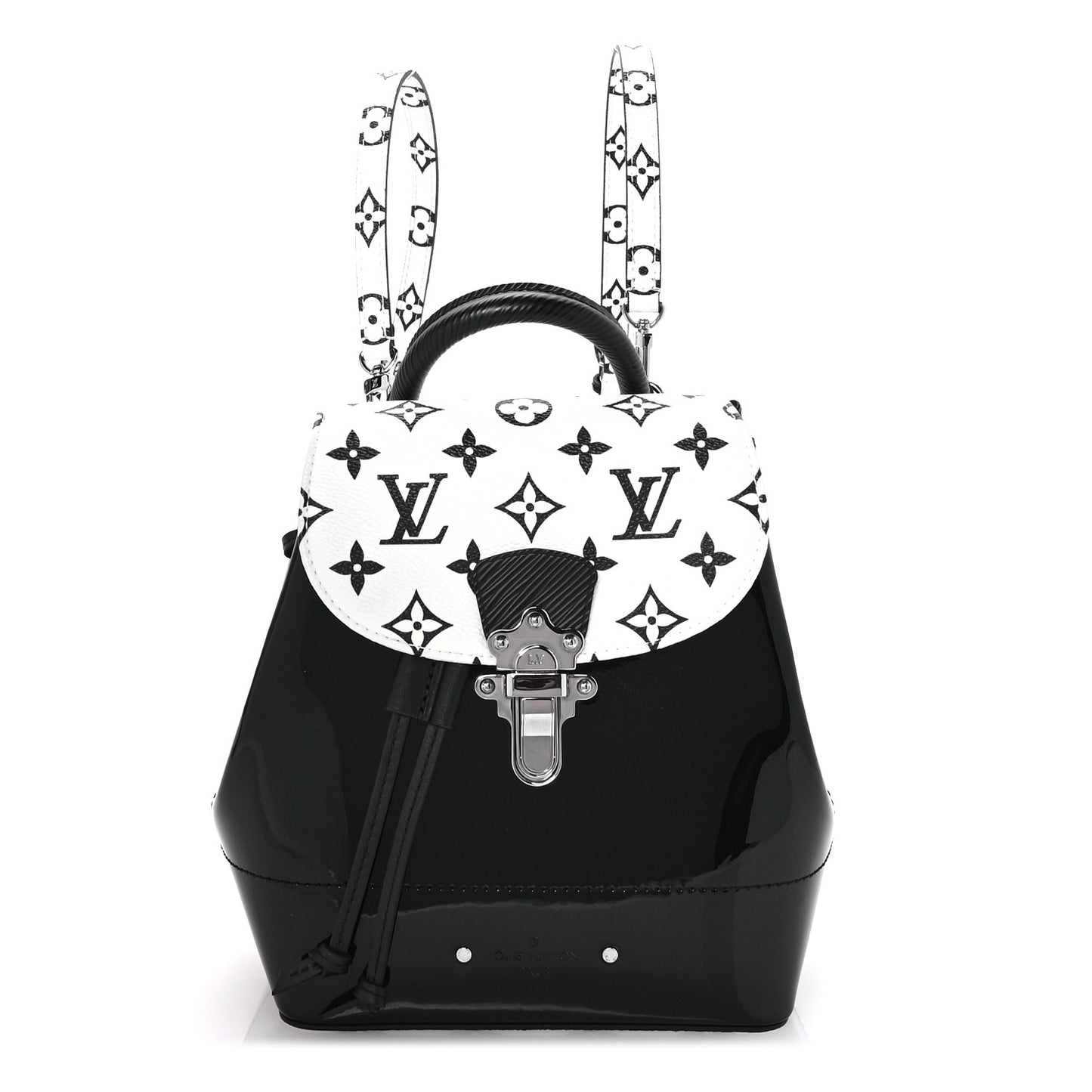 Patent Monogram Hot Springs Backpack Black White