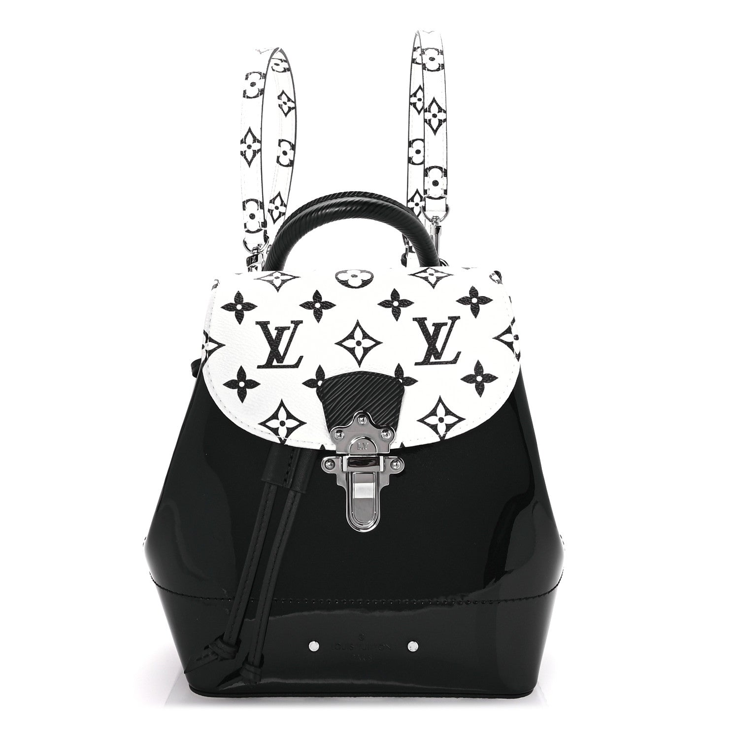 Louis Vuitton Patent Monogram Hot Springs Backpack Black White 1 of 10